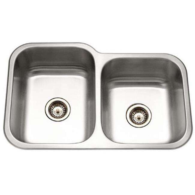 Houzer Ec 3208sr 1 Elite Series Undermount Stainless Steel 60 40 Houzer Ec 3208sr 1 Elite Series Undermount Stainless Steel 60 40 Double Bowl Kitchen Sink Small Right