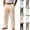 #01 Khaki, variant on Men's Lightweight Dress Pants Cotton Linen Casual Summer Beach Wedding Trousers Event Slacks Occasion Bottoms, White L