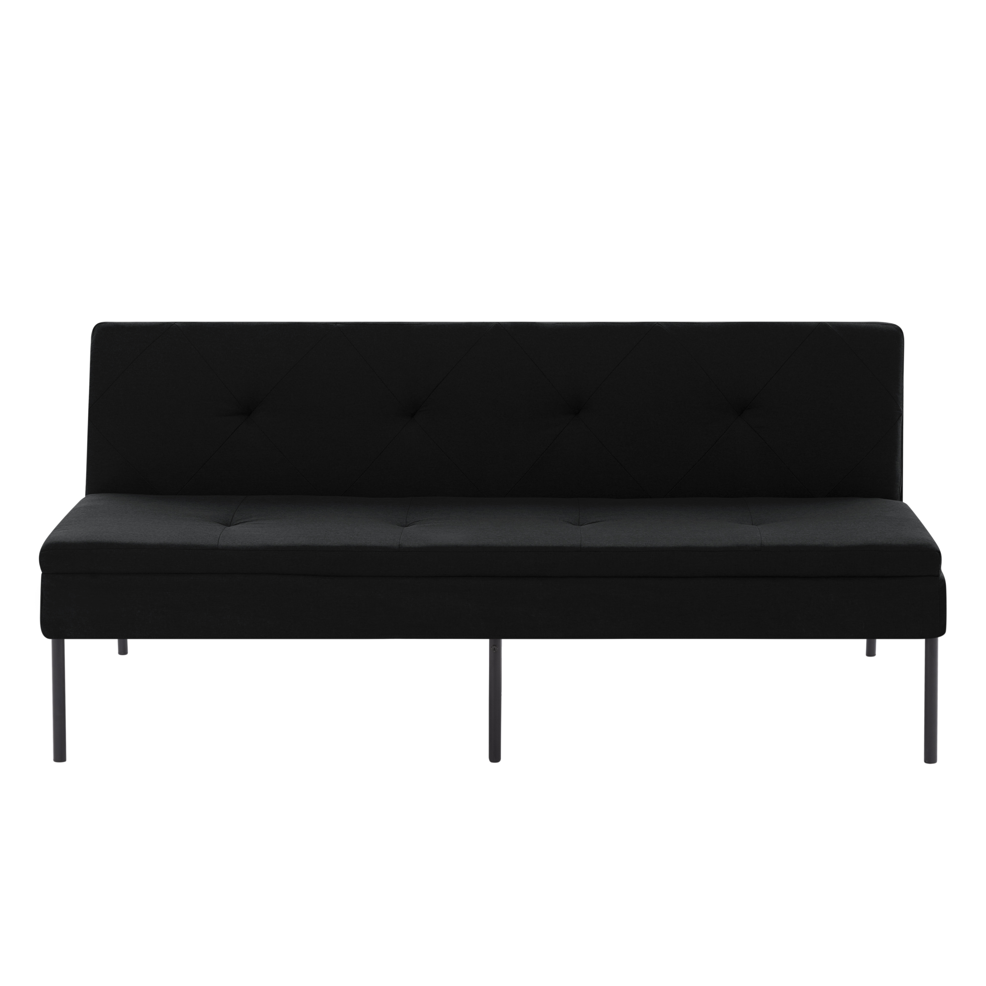 BSHTI 63.39" Futon Sofa Bed, 5-Position Convertible, Black photo 8