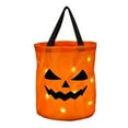 thumbnail image 1 of Children Halloween Candy Bag Large Capacity Battery Powered Reusable Washable Tear-resistant Pumpkin Pattern Lighting Handbag Type 1, 1 of 6