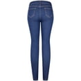 thumbnail image 2 of BodiLover, Women's, High Waist Rise 5 Pockets Skinny Comfy Jeans Zip Button Closure, Dark Denim, 0, 2 of 2