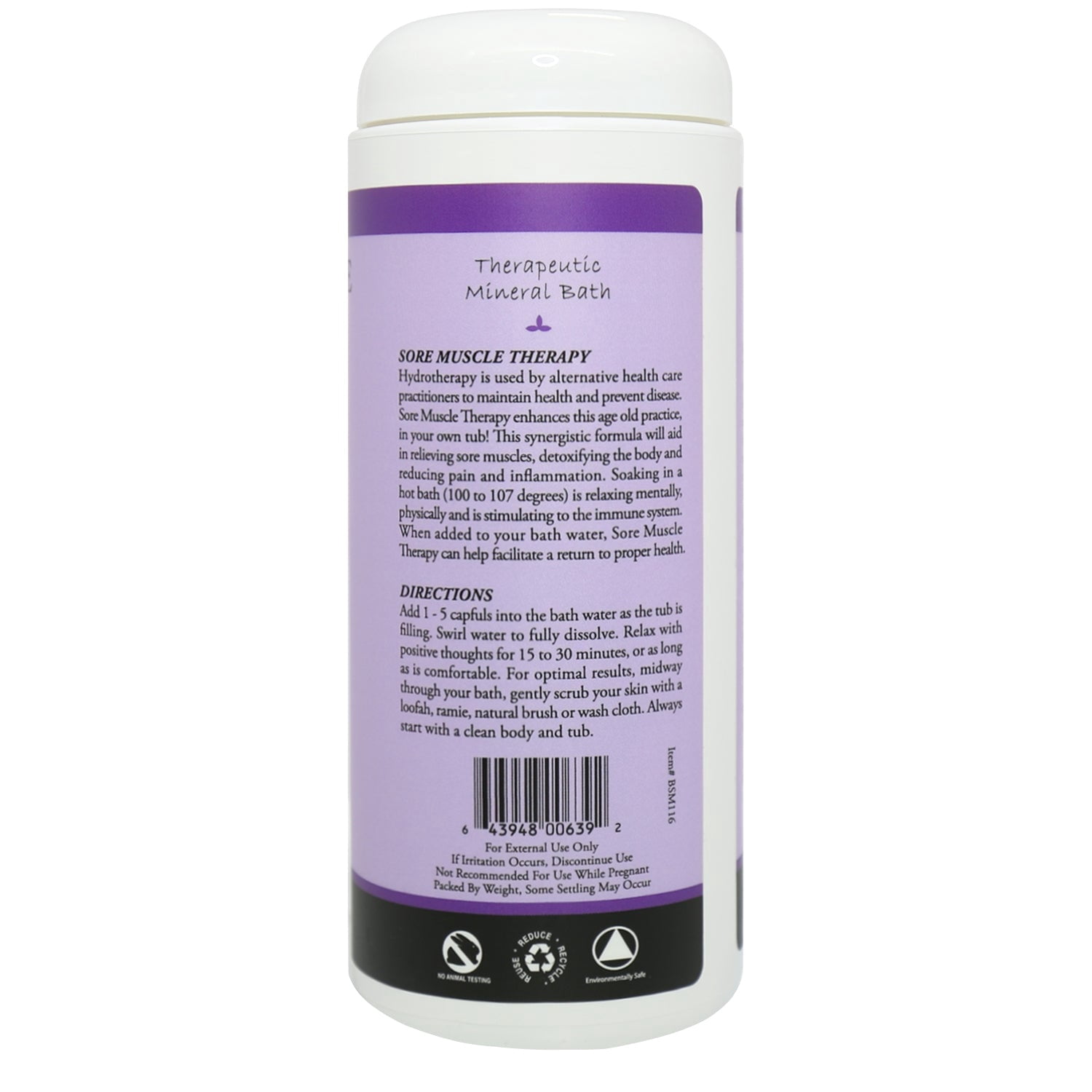 Plantlife Sore Muscle Therapeutic Mineral Bath Salt – Soothing Aromatherapy Soak for Tired Muscles, 16 oz