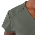 thumbnail image 2 of ave. Monroe Women's Two Pocket V-Neck Tunic Scrub Top in Olive, M, 2 of 6