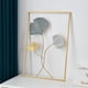 thumbnail image 1 of RV Arte de pared de metal dorado, azul y dorado, decoración de pared con marco, escultura decorativa de pared para sala de estar, dormitorio, decoración de oficina (11,8 x 17,7 pulgadas, Ginkgo Gold) Sailing Electrónica, 1 of 5