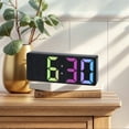 thumbnail image 2 of REGALWOVEN Small Digital Alarm Clock Bedroom, with Big Numbers Display, Temperature, Adjustable Dimmable 12/24 H Deep Sleepers Teens 6.3 x 2.4 x 1 inch Black, 2 of 6