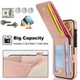 thumbnail image 4 of Allytechgroup iPhone 13 Pro Max Wallet Case, Ring Holder Stand Cards Slots Shockproof Retro Flip Back Cover Phone Case for Apple iPhone 13 Pro Max, Rosegold, 4 of 7