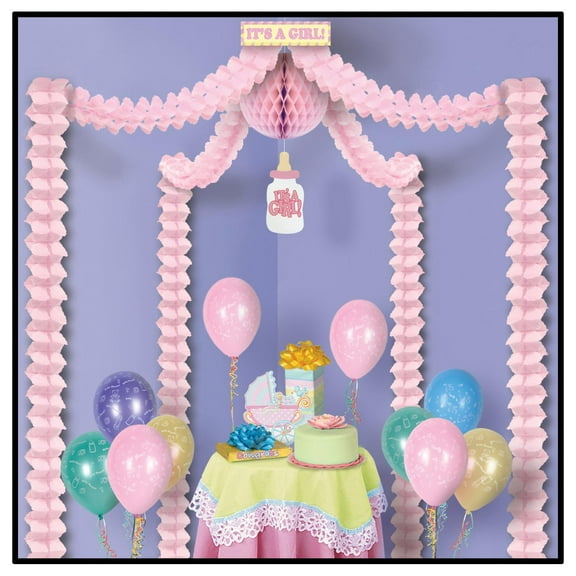 Beistle It's A Girl Party Canopy Baby Shower Tissue Decorations (Case of 6)