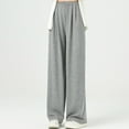 thumbnail image 2 of LLYwey Sales Clearance Sweatpants for Women Ladies Loose Wide Leg Pants High Waist Straight Pants Casual Pants New Full Length Pants Trousers Regular Fitted Gray S, 2 of 8