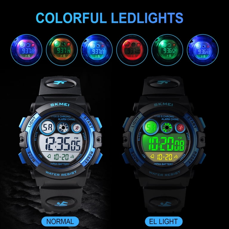 SKMEI Digital Sport Watch For Kids, 50M Waterproof LED photo 2