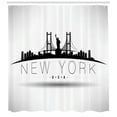 thumbnail image 3 of Ambesonne NYC Shower Curtain, New York USA Wording Landmarks, 69"Wx75"L, Pale Grey Charcoal Grey, 3 of 3