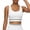 White, variant on Women's Sports Bra Racerback Padded Swim Top Comfort Support Mesh Flattering Neckline Bralette for High Impact