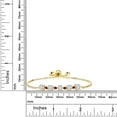 thumbnail image 5 of Gem Stone King 18K Yellow Gold Plated Silver Lab Grown Diamond and Red Garnet Bracelet for Women | 2.78 Cttw | Gemstone April Birthstone | Round 5MM, 5 of 5