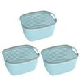 thumbnail image 1 of YBM Home Plastic Weave Wicker Storage Baskets, Blue, 1 of 2