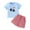 Blue, variant on Outfit Boy Toddler Boys Girls Short Sleeve Independence Day 4Th of July Embroider T Shirt Tops + Plaid Shorts Outfits Baby Outfits Blue 3 Months-6 Months