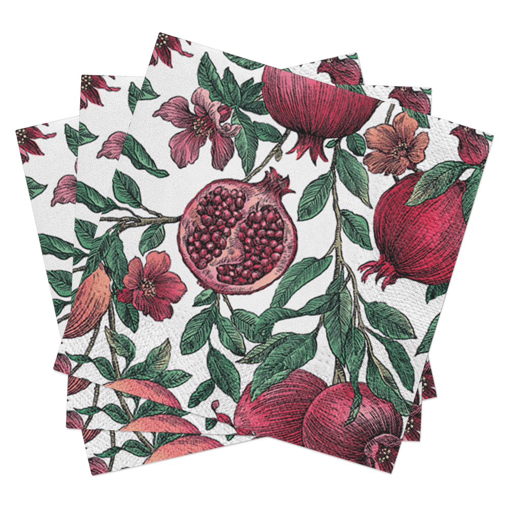 Pomegranate - Decorative Lunch Paper Napkins 100pcs - Perfect for Decoupage, Party, Birthday, Special Occasions, Weddings