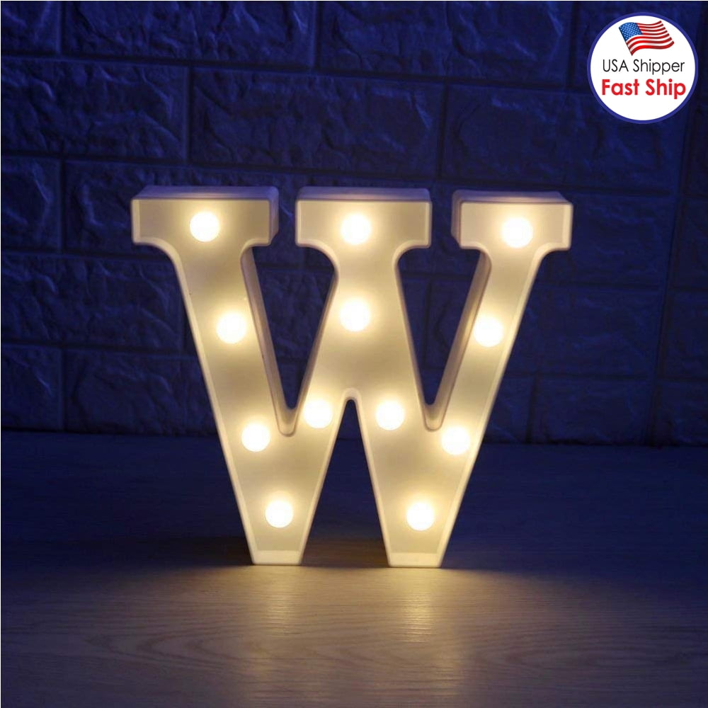 & LED Marquee Warm White Light Up Letters Sign for Wedding Birthday Home Party Bar Decoration Night Light Lamp Transer Alphabet LED Letter Lights 