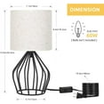 thumbnail image 2 of Black Modern Table Lamp - Minimalist Bedside Lamp with Linen Shade, Vintage Nightstand Light for Bedroom Living Room, 2 of 8