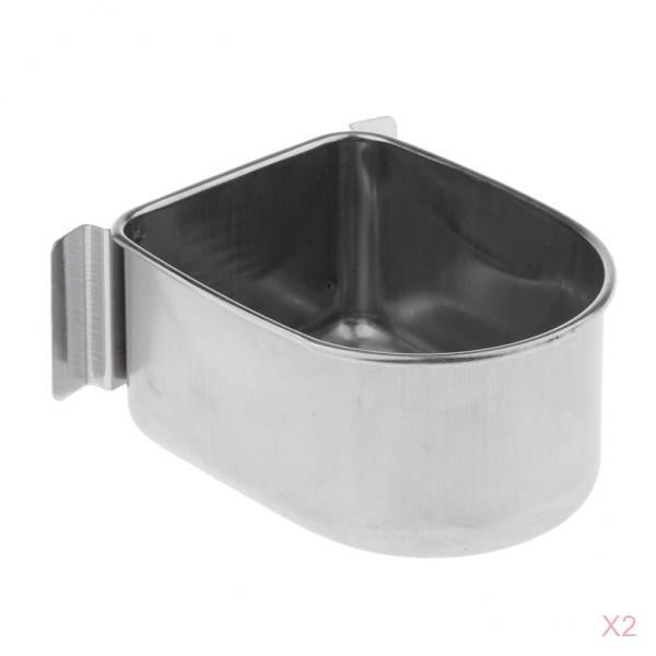 2 Piezas De Jaula De Pájaros De Acero Inoxidable, Cuenco De Agua Para Comida, Caja Colgante Para Periquitos, Pinzones, Guacamayos Zulema Tazón de alimentación de jaula de pájaros