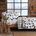thumbnail image 2 of great Bay Home Couvre-Lit Lodge Courtepointe Grand Lit avec 2 Taies d'Oreiller Cabane Ensemble de Courtepointe Réversible 3 Pcs Quatre Saisons Courtepointe Rustique Couvre-Lit Ensemble de Lit collection Nature Sauvage (Orignal - Chocolat), 2 of 4