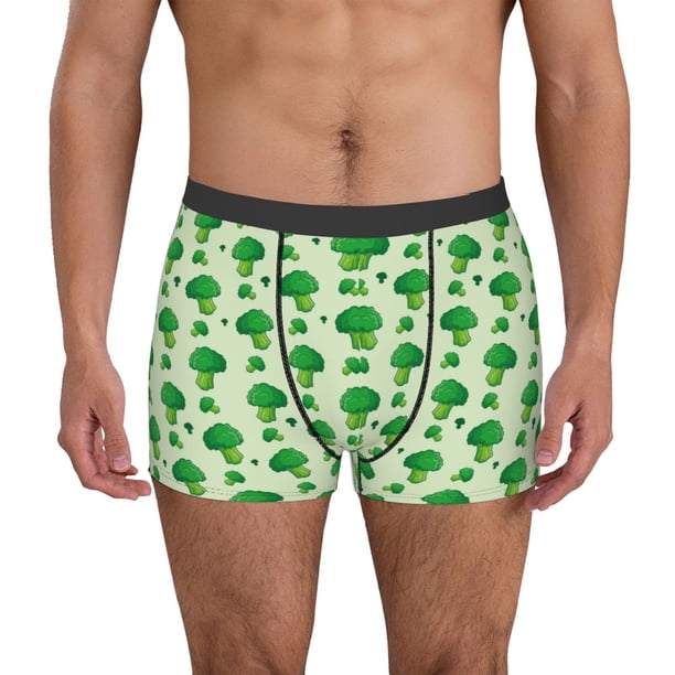 Balery Broccoli 1 Calzoncillos bóxer para hombre, ropa interior de algodón suave y transpirable con cinturilla de nailon-Small