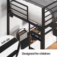 thumbnail image 6 of UBesGoo Full Loft Bed with Desk and Drawers, Metal Loft Bed with Storage Shelves, Charging Station and LED Lights, Black, 6 of 10