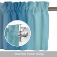 thumbnail image 6 of Gradient Brown Blue Valance Curtain for Windows Modern Abstract Minimalist Beige Ocean Beach Rod Pocket Curtain Valances Short Window Treatments for Kitchen Bathroom Laundry Basement 60 x 14 Inch, 6 of 9