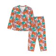 thumbnail image 1 of Balery Hawaiian Style Conjunto de Pijama con Estampado para Mujer, Conjunto de Dos Piezas con Manga Larga, Ropa de Dormir Suave con Bolsillos, Pijamas Cómodos-XX-Large, 1 of 7