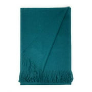 100% Baby Alpaca Wool Solid Throw Blanket, All Natural, Hypoallergenic & Allergen Free Home Decor Travel, 51 x 71 inches (Timeless Teal)