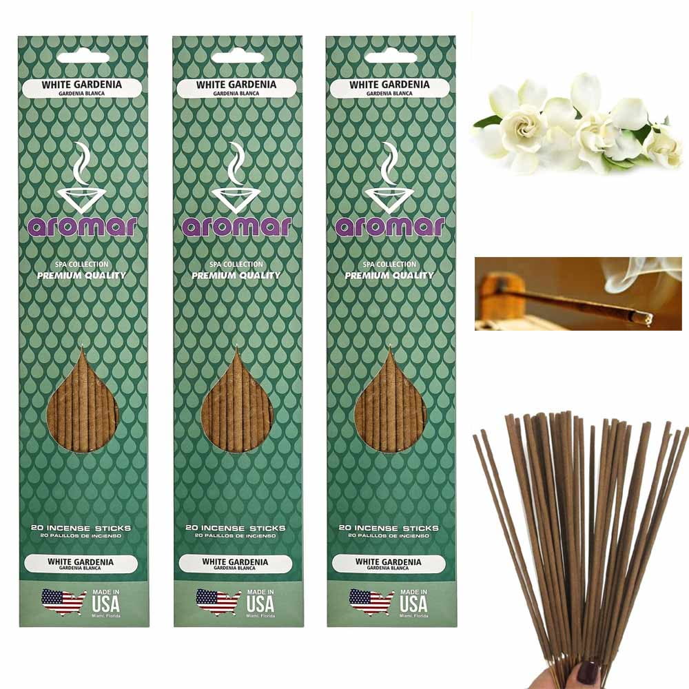 60 White Gardenia Incense Sticks Fragrance Aroma Therapy Concentrated