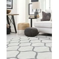 thumbnail image 4 of Unique Loom Trellis Frieze Collection Area Rug - Rounded (6' Round Ivory/Gray), 4 of 7