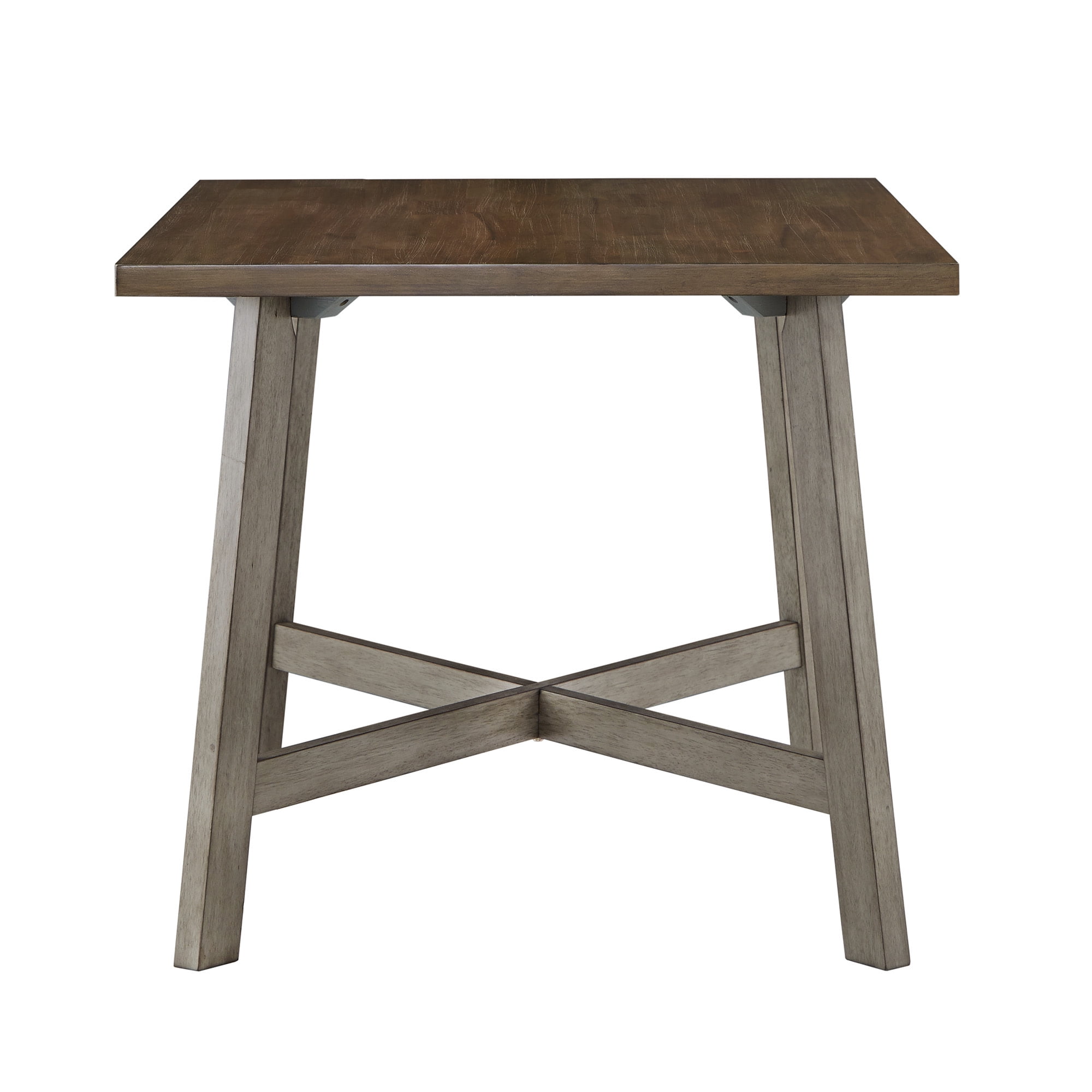 Weston Home Valence 47.5" 4 - Person X-base Trestle Dining Set, Antique Grey, Rustic Oak Finish