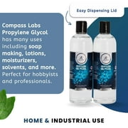 Propylene Glycol 2 Pack, Pure PG Dispensing Bottles, USP Kosher Food Grade PG Liquid for Soaps, Lotions, Moisturizers, Solvents, 500mL