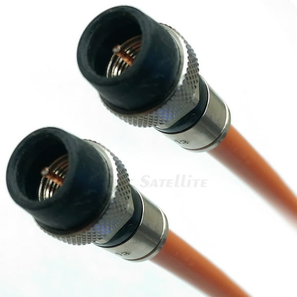 25ft Orange 3Ghz Direct Burial Underground RG6 COAXIAL Cable 18AWG Gel Coat Braid Weather Boot Nickel Plated Anti-Corrosion CONNECTORS DIRECTV HD Satellite Assembled in USA