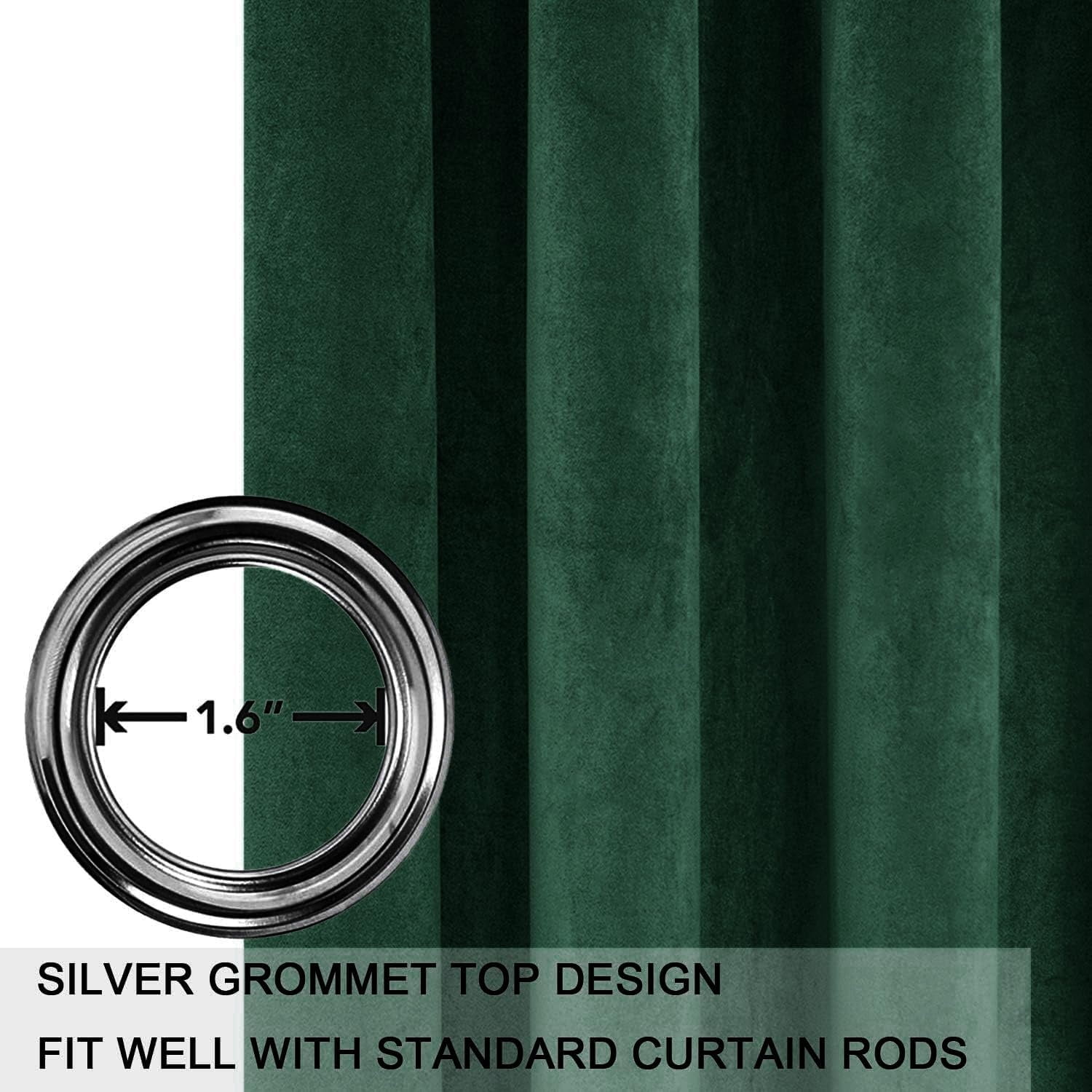 SMILETIME Velvet Curtains with Grommet for Outdoor Wedding Decor, Light-Filtering Outdoor Curtains, 4 Panels