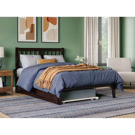AFI Tahoe Full Solid Wood Bed with Twin Sized Trundle in Espresso