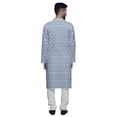 thumbnail image 3 of Atasi Kurta Décontracté Boutonné en Rayonne Imprimée de Designer avec Pyjama pour Hommes, 3 of 4