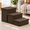 Coffee-3-29.5" X 17" X 17.7" H, variant on Beige 5 48" X 17" X 22" H Foldable Pet Stairs with Storage for Small Medium Large Dogs and Cats