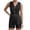 Black, variant on Short Sets for Women Sleeveless V Neck Button Denim Cardigan Vest and Shorts 2 Piece Matching Set Streetwear