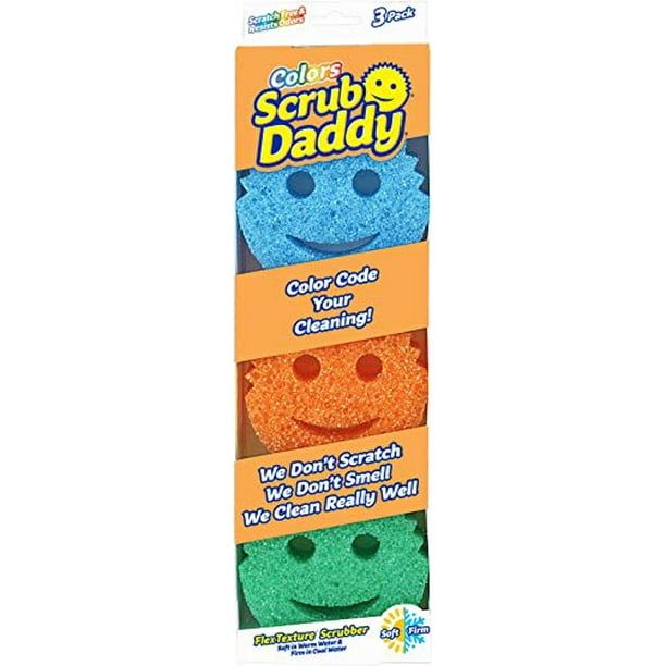 Scrub Daddy- Scrub Daddy Dye Free- FlexTexture Sponge, Soft in Warm Water,  Firm in Cold, Deep Cleaning, Dishwasher Safe, Multiuse, Scratch Free, Odor