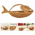 thumbnail image 1 of Openpig Creative Wicker Bread Basket Fish Animal Shaped Rattan Fruit Bowls Food Basket Snack Grapevine Woven Storage Basket Food Basket for Home Kitchen, 1 of 8
