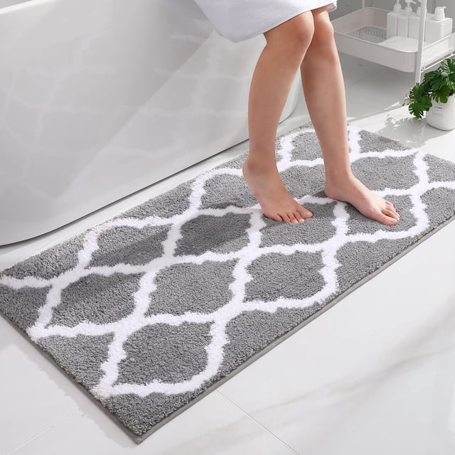 Bathroom Rugs OLANLY Alfombra de baño de microfibra suave y absorbente