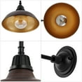 thumbnail image 5 of JONATHAN Y Aurora 12.25" 1-Light Farmhouse Industrial Indoor/Outdoor Iron LED Gooseneck Arm Outdoor Sconce, Wood Finish/Copper, 5 of 7