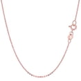 thumbnail image 1 of 14K Rose Gold 0.5MM Cable Link Diamond-Cut Pendant Necklace Chains 16" - 24", Gold Necklace for Men & Women, 100% Real 14K Gold, Next Level Jewelry, 1 of 2