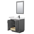 thumbnail image 3 of Wyndham Collection Miranda 30" Mirror Wood Single Bathroom Vanity in Gray, 3 of 7