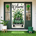 thumbnail image 5 of Green Clover Home Banner Black Plaid Plaid Backdrop Rustic Wooden Sweet Home Lettering Clover Display for Home Decoration St. Patrick's Day Living Room, 5 of 9