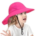 thumbnail image 3 of nsendm Kid's Sun Hat Wide Brim UPF 50+ Hat For Toddler Boys Girls Bucket Hat Kids Soft Mittens Hat Hot Pink Small, 3 of 5