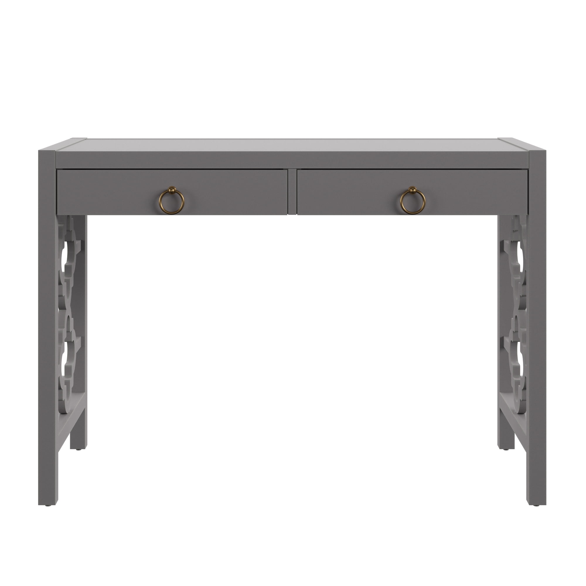 Weston Home Zaylee 2-Drawer Wood Writing Desk, Frost Grey Finish