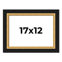 17x12 Frame Gold Real Wood Picture Frame Width 2.25 Inches | Interior Frame Depth 0.5 Inches |