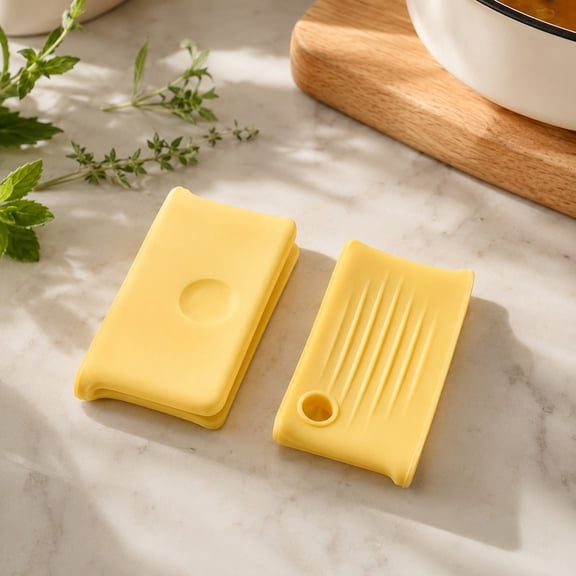 Lunxisen 2 Pcs Silicone Pot Handle Covers Heat Resistant Pan Grip Sleeves Reusable Non-Scald Handle Protector for Kitchen Frying Skillet Cookware(8.2*4.5cm)