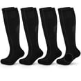 thumbnail image 1 of Medias de fútbol para niños Hryrbay de algodón con acolchado, hasta la rodilla, 4 pares, 1 of 7